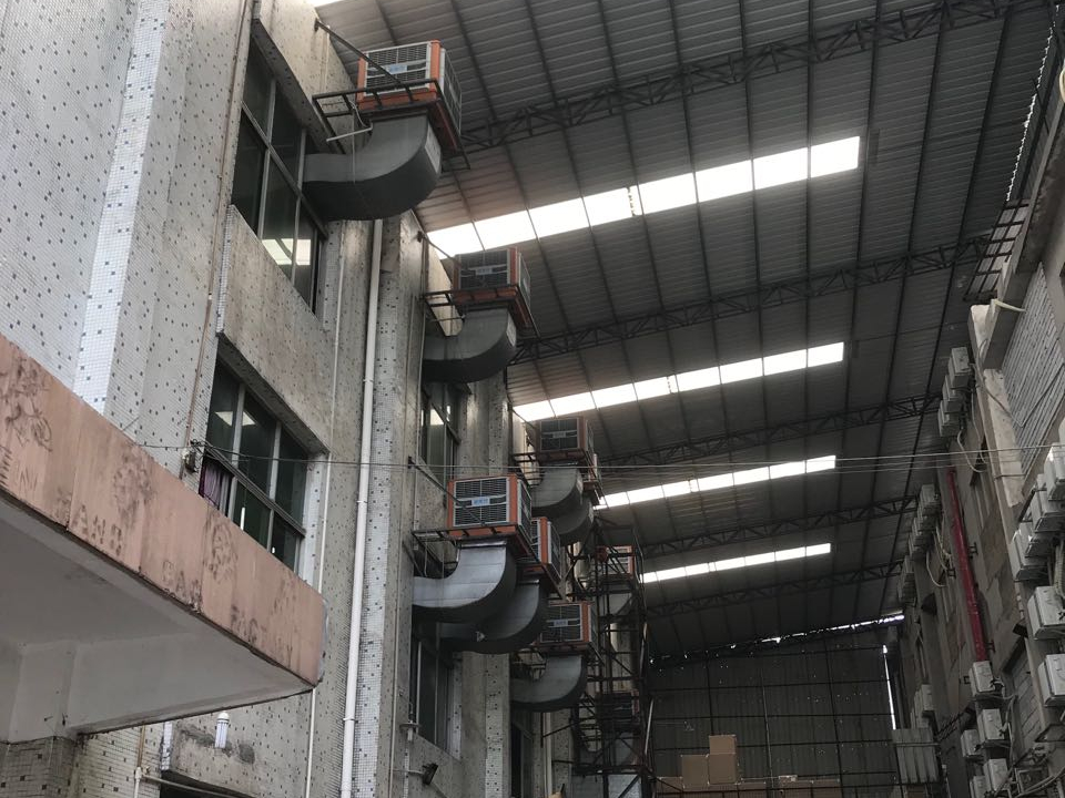 手袋廠針車車間環(huán)?？照{(diào)降溫工程